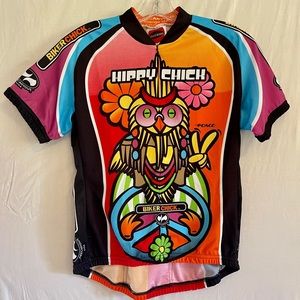 WORLD JERSEYS- super cute women’s biking shirt. Size Large